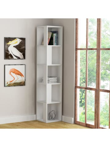 Evila Bücherregal "Piano" in Weiß - (B)34 x (H)161 x (T)34 cm