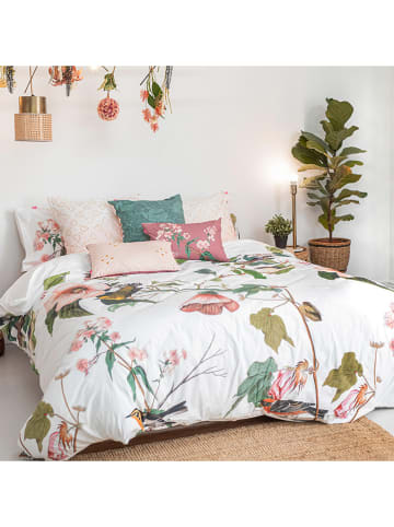 Happy Friday Dekbedovertrek "Blooming" wit/groen