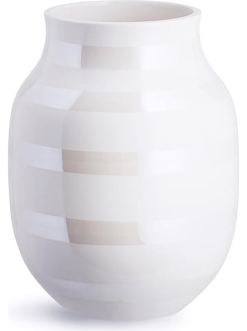 Kähler Vase "Omaggio" in Weiß/ Perlmutt - (H)20 cm