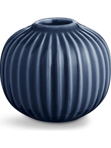 Kähler Kerzenhalter "Hammershøi" in Dunkelblau - (H)6,5 cm