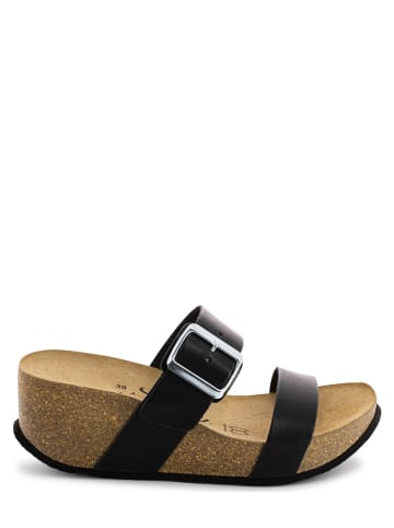 Sunbay Leren sleehakslippers "Ana" zwart