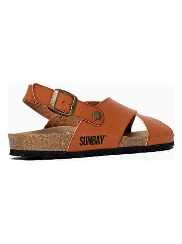 Sunbay Skórzane sandały "Vidono" w kolorze jasnobrązowym