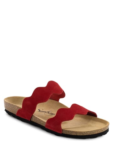 Sunbay Leren slippers "Bejuma" rood