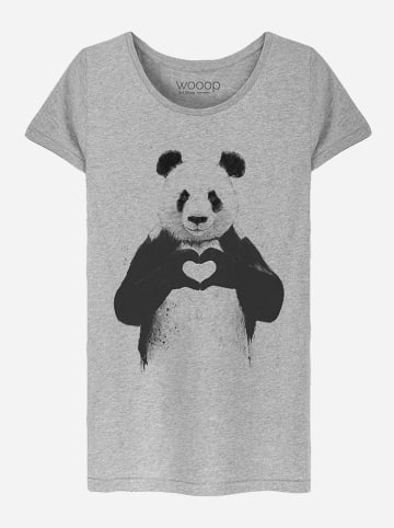 WOOOP Koszulka "Love Panda" w kolorze szarym