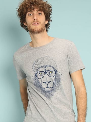 WOOOP Koszulka "Cool lion" w kolorze szarym
