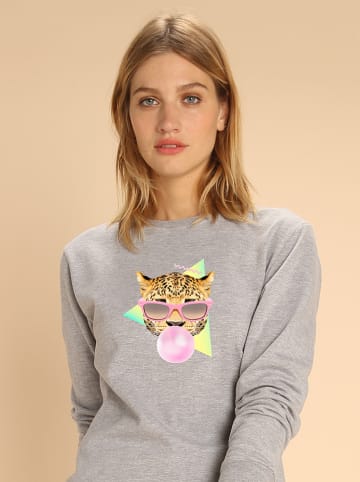 WOOOP Sweatshirt "Bubble Gum Leo" in Grau