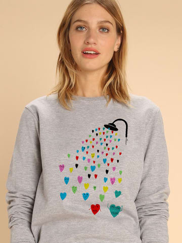 WOOOP Sweatshirt "Love Shower" in Grau