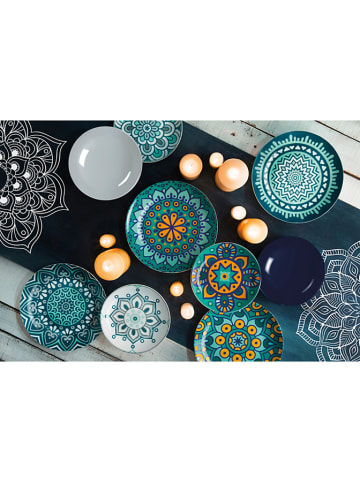 Trendy Kitchen by EXCÉLSA 18-częściowy zestaw talerzy w kolorze niebieskim