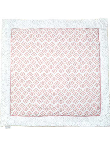 Emma+Noah Krabbeldecke "Sheer Boho" in Rosa/ Weiß - (L)120 x (B)120 cm
