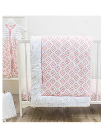 Emma+Noah Krabbeldecke "Sheer Boho" in Rosa/ Weiß - (L)120 x (B)120 cm