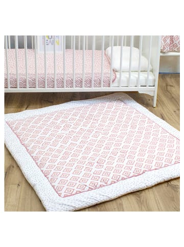 Emma+Noah Kruipdeken "Sheer Boho" lichtroze/wit - (L)120 x (B)120 cm