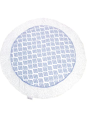Emma+Noah Krabbeldecke "Sheer Boho" in Blau/ Weiß - Ø 100 cm