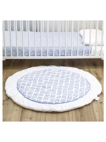 Emma+Noah Kruipdeken "Sheer Boho" blauw/wit - Ø 100 cm