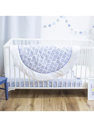 Emma+Noah Kruipdeken "Sheer Boho" blauw/wit - Ø 100 cm