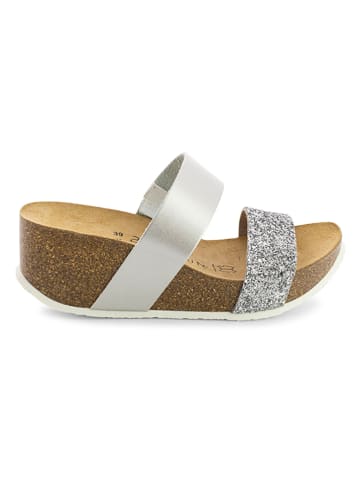 BACKSUN Sleehakslippers zilverkleurig