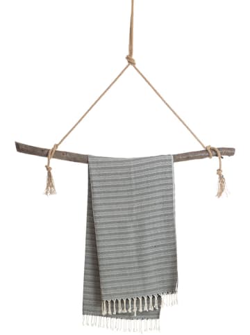 Samimi Hamamdoek zwart/grijs - (L)180 x (B)100 cm