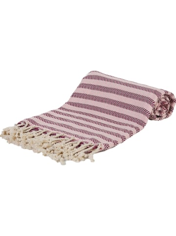 Samimi Hamamtuch in Dunkelrot/ Rosé - (L)180 x (B)100 cm