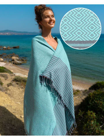 Samimi Hamamtuch "Sahara" in Türkis - (L)180 x (B)100 cm