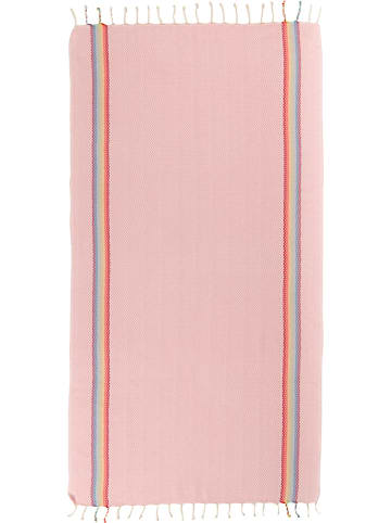 Samimi Chusta hammam w kolorze jasnoróżowym ze wzorem - 180 x 100 cm
