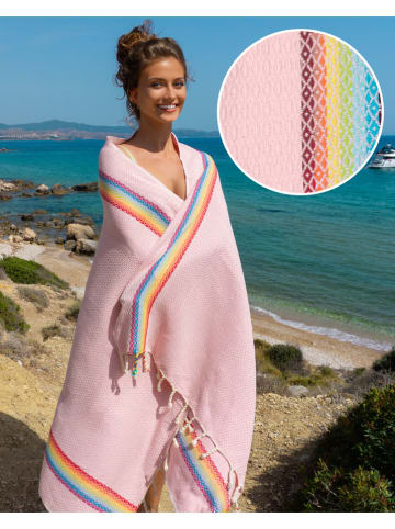 Samimi Hamamtuch "Rainbow" in Rosa/ Bunt - (L)180 x (B)100 cm