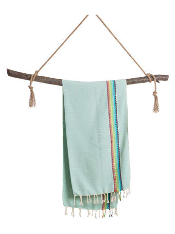 Samimi Hamamtuch "Rainbow" in Mint/ Bunt - (L)180 x (B)100 cm