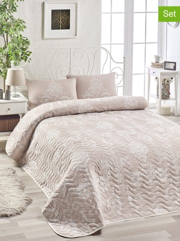 Elizabed 3-delige set: sprei & kussenhoezen "Kralice" lichtroze