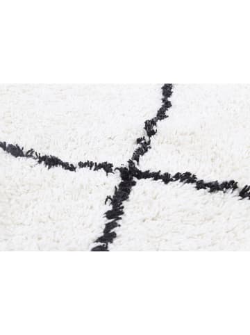 Deco Lorrie Hochflor-Teppich "Ania" in Creme/ Schwarz - (L)140 x (B)70 cm