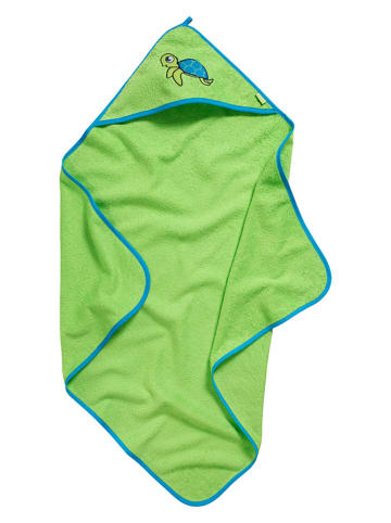 Playshoes Ręcznik w kolorze zielonym z kapturem