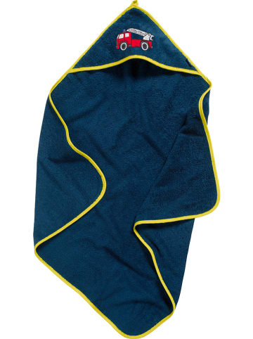 Playshoes Kapuzenbadetuch "Feuerwehr" in Dunkelblau