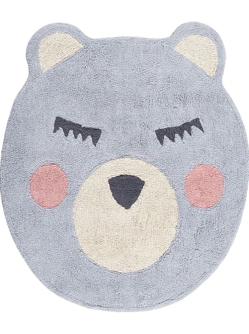 The Wild Hug Baumwoll-Teppich "Blue Bear" in Hellblau/ Creme - (L)180 x (B)120 cm