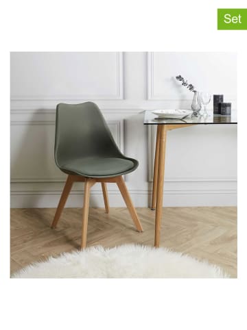 chairs for all 2er-Set: Esszimmerstühle in Khaki - (B)46 x (H)86,5 x (T)52 cm