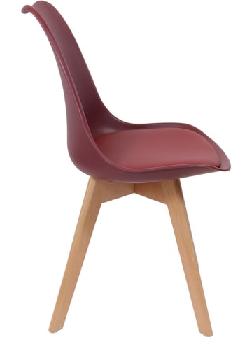 THE HOME DECO FACTORY 2-delige set: eetkamerstoelen bordeaux - (B)49 x (H)82,5 x (D)52,5 cm