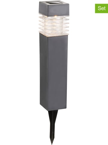 Globo lighting 4-delige set: ledsolartuinstekers grijs - (H)38,5 cm