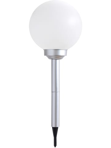 Globo lighting Ogrodowa lampa solarna LED w kolorze srebrno-białym - wys. 62 cm