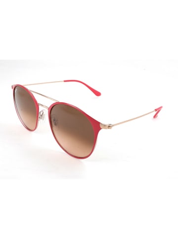 Ray Ban Unisex-Sonnenbrille in Rot-Gold/ Hellbraun