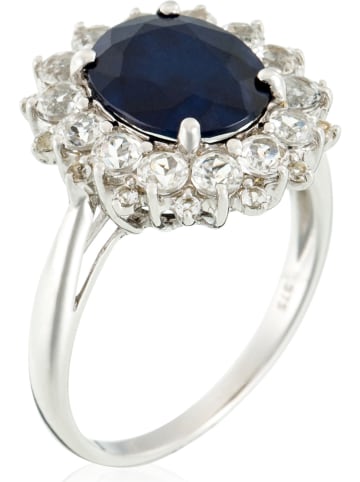 DIAMANTA Witgouden ring "Soleil bleu" met diamanten