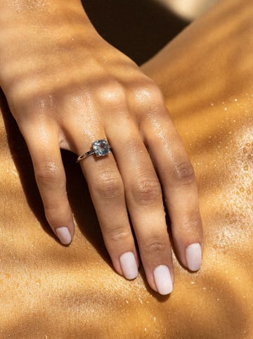 L instant d Or Weißgold-Ring "Topaze Unique" mit Edelstein