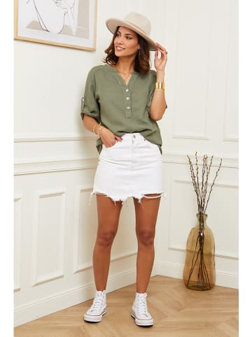 Le Monde du Lin Leinen-Bluse in Oliv