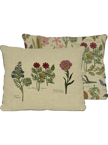 Madre Selva Kissenhülle "Botanical" in Beige - (L)50 x (B)35 cm