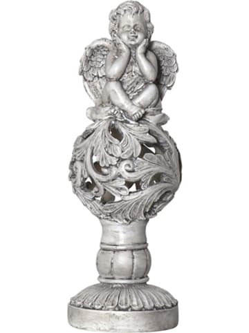 STAR Trading Decoratief ledsolarfiguur "Angel" grijs - (H)27 cm