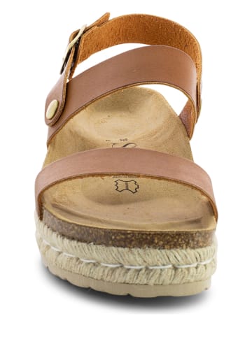 Sunbay Skórzane sandały "Tucupita" w kolorze jasnobrązowym
