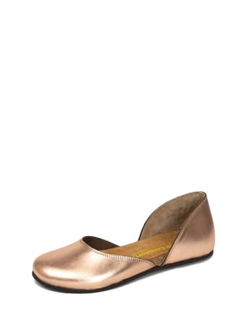 Comfortfusse Leren ballerina's roségoudkleurig