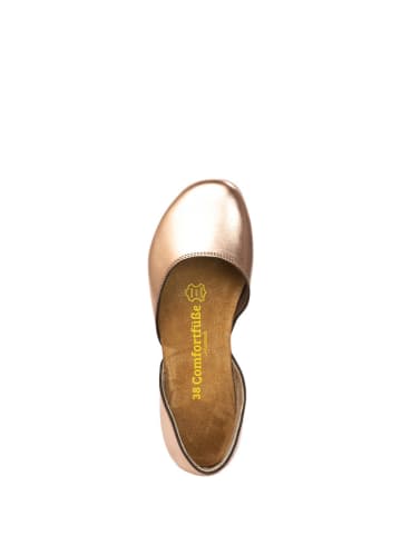 Comfortfusse Leren ballerina's roségoudkleurig