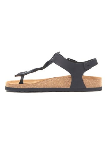 Comfortfusse Leder-Zehentrenner in Schwarz