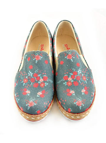 Goby Ballerinas in Blau/ Rot
