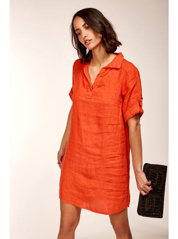 Le Monde du Lin Leinen-Kleid in Orange