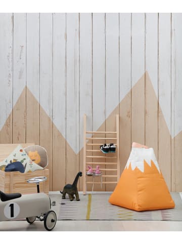 The Wild Hug Zitzak "Mountain" oranje/wit - (B)50 x (H)60 x (D)50 cm