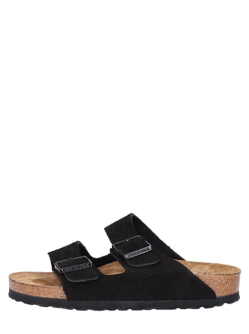 Birkenstock Leder-Pantoletten "Arizona" in Schwarz - Weite S