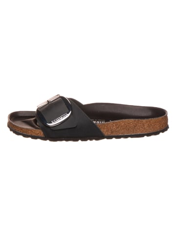 Birkenstock Leren slippers "Madrid" zwart - wijdte S