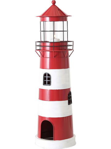 Boltze Świeczniki (2 szt.) "Leuchtturm" w kolorze czerwono-białym